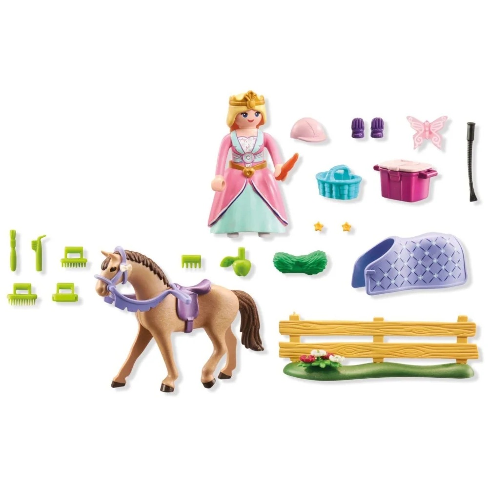 Playmobil Princess Magic 71801 Starter Pack Księżniczka z koniem, zabawki Nino bochnia, pomysł na prezent dla 4 latki, playmobil konik mi ksieżniczka