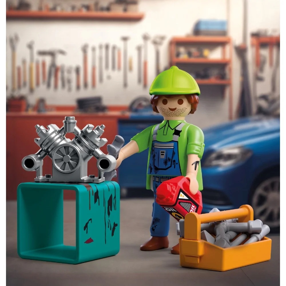 Playmobil Special Plus 72031 Mechanik, zabawki nino Bochnia, pomysł na prezent dla 4 latka, mechanik z narzędziami figurka