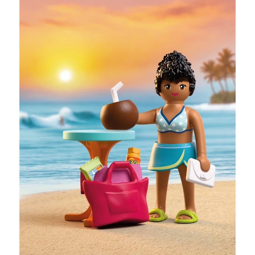 Playmobil Special Plus 72032 Urlopowiczka, zabawki Nino Bochnia, pomysł na prezent dla 4 latki, playmobil figurka dziewczynki w letnim plażowym stroju