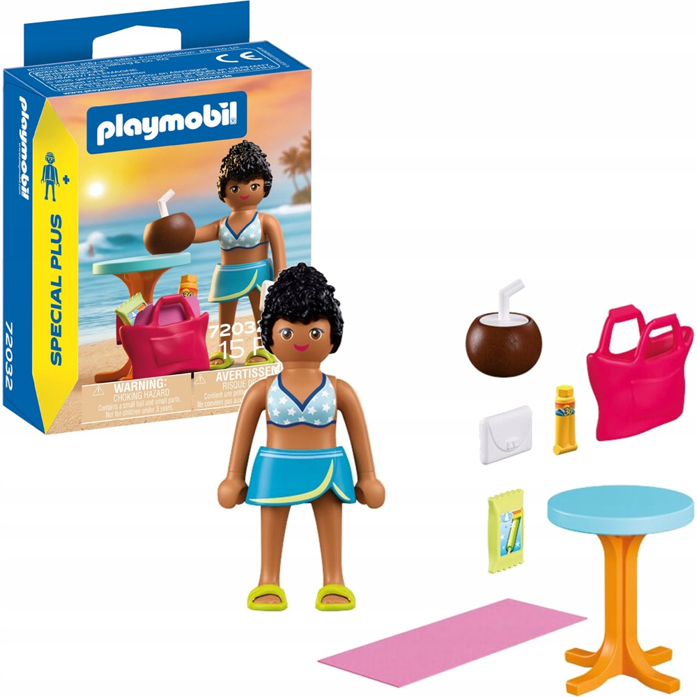 Playmobil Special Plus 72032 Urlopowiczka, zabawki Nino Bochnia, pomysł na prezent dla 4 latki, playmobil figurka dziewczynki w letnim plażowym stroju