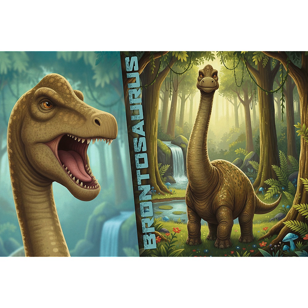 Trefl Puzzle 100 el Brontozaurus 16583, zabawki Nino Bochnia, pomysł na prezent dla 5 latka, puzzle z dinozaurami