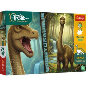 Trefl Puzzle 100 el Brontozaurus 16583, zabawki Nino Bochnia, pomysł na prezent dla 5 latka, puzzle z dinozaurami