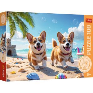 Trefl Puzzle 100 el Corgi piesek 16536, zabawki Nino Bochnia, pomysł na prezent dla 5 latka, puzzle z pieskiem, puzzle wesoły piesek