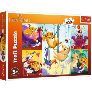 Trefl Puzzle 100 el Król lew Dzielny Król lew 16478, zabawki Nino Bochnia, pomysł na prezent dla 5 latka, puzzle Simba Król lew