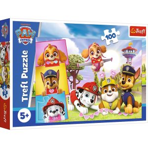 Trefl Puzzle 100 el Psi Patrol Nieustraszone dziewczyny 16520, zabawki Nino Bochnia, pomysł na prezent dla 6 latka, puzzle Psi Patrol