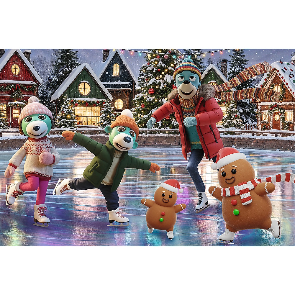 Trefl Puzzle 100 el Rodzina Treflików Bert w bombkach 16539, zabawki Nino Bochnia, pomysł na prezent dla 5 latka, puzzle świąteczne, puzzle zimowe, puzzle na święta bożego narodzenia