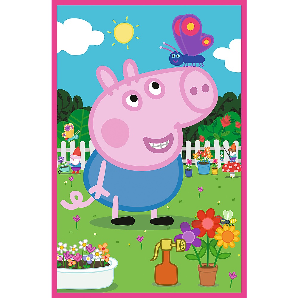 Trefl Puzzle 3x50 el Świnka peppa Siła przyjaźni 34877, zabawki nino Bochnia, pomysł na prezent dla 4 latki, puzzle 3w1 Świnka Peppa