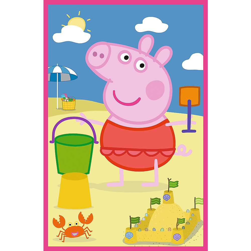 Trefl Puzzle 3x50 el Świnka peppa Siła przyjaźni 34877, zabawki nino Bochnia, pomysł na prezent dla 4 latki, puzzle 3w1 Świnka Peppa