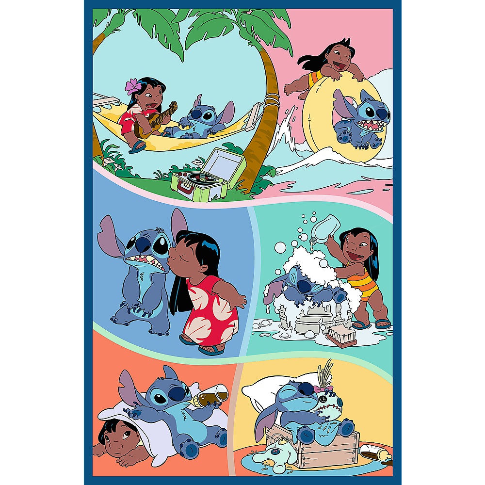 Trefl Puzzle 3x80 el Lilo i Stitch Świat Stitcha 34885, zabawki Nino Bochnia, pomysł na prezent dla 5 latki, puzzle 3w1 Lilo i Stitch