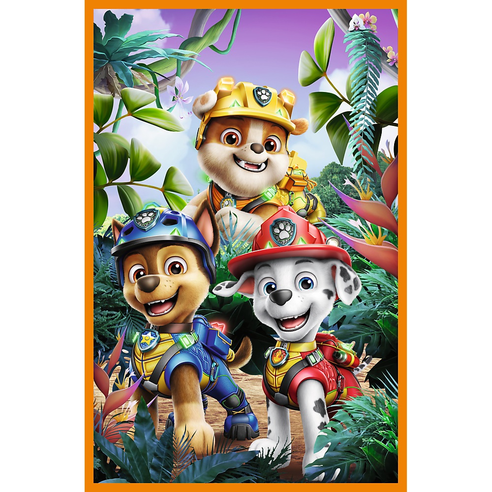 Trefl Puzzle 3x80 el Psi Patrol Bohaterowie dinozaurów 34905, zabawki Nino Bochnia, pomysł na prezent dla 5 latka, puzzle 3w1 Psi Patrol