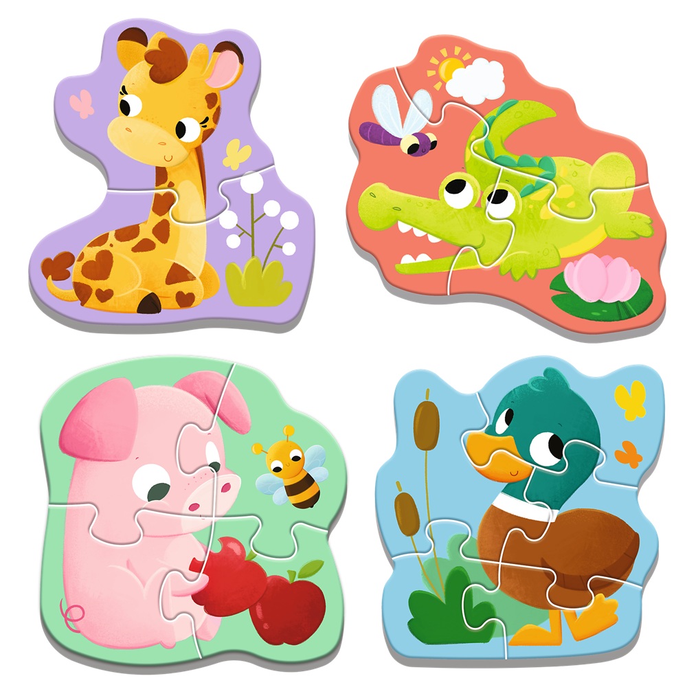 Trefl Puzzle Baby Classic Bobaski i miś Bobaskowe zwierzątka 36135, zabawki Nino Bochnia, pomysł na prezent dla 5 latka, puzzle dla maluszka, pierwsze duże puzzle dla 2 latka