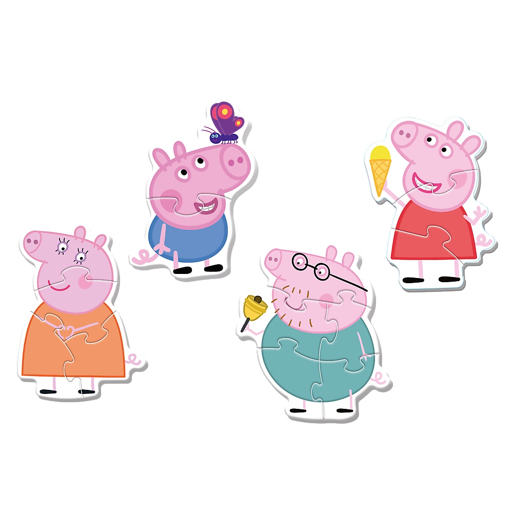 Trefl Puzzle Baby Classic Świnka Peppa Mała Świnka wśród przyjaciół 36137, zabawki Nino Bochnia, pomysł na prezent dla 2 latka, puzzle dla maluszka, pierwsze puzzle dla dziecka