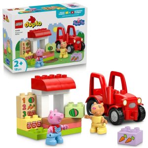 Klocki Lego Duplo Świnka Peppa 10468 ciągnik i rynek, zabawki Nino Bochnia, pomysł na prezent dla 2 latki, klocki duplo ze świnką Peppą
