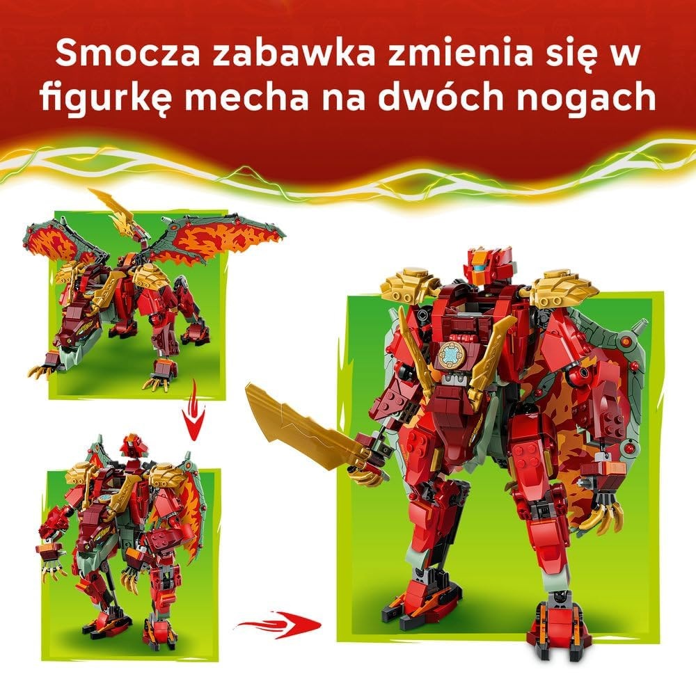 Klocki Lego Ninjago 71868 Transformujący Smoczy mech Wyldfyre, zabawki nino Bochnia, pomysł na prezent dla 8 latka, klocki Lego Ninjago Smoczy mech Wyldfyre