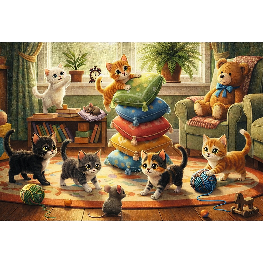 Trefl Puzzle 160 el Kocie Psoty 15442, zabawki Nino Bochnia, pomysł na prezent dla 6 latki, puzzle dla kociary na 6 lat