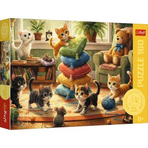 Trefl Puzzle 160 el Kocie Psoty 15442, zabawki Nino Bochnia, pomysł na prezent dla 6 latki, puzzle dla kociary na 6 lat
