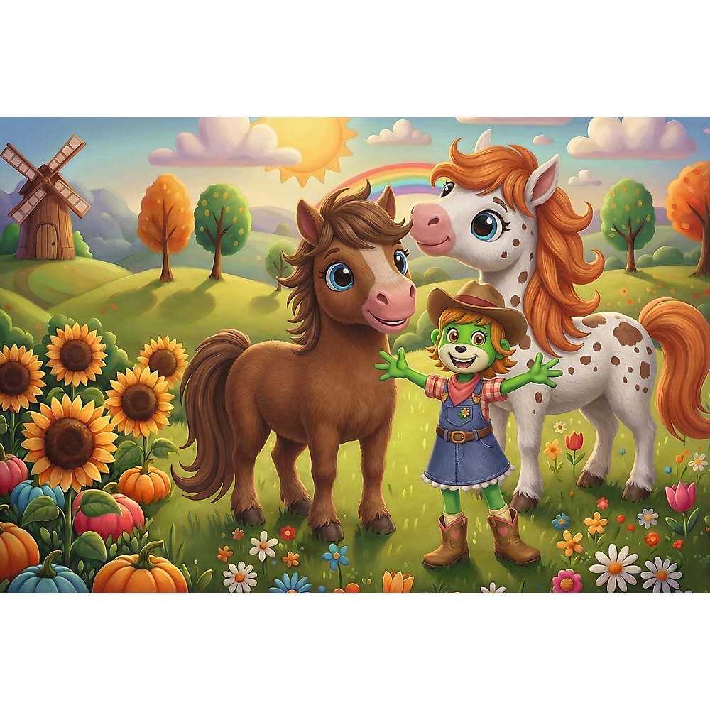 Trefl Puzzle 160 el Rodzina Treflików Konik 15450, zabawki nino Bochnia, pomysł na prezent dla 6 latka, puzzle z bajkowym konikiem