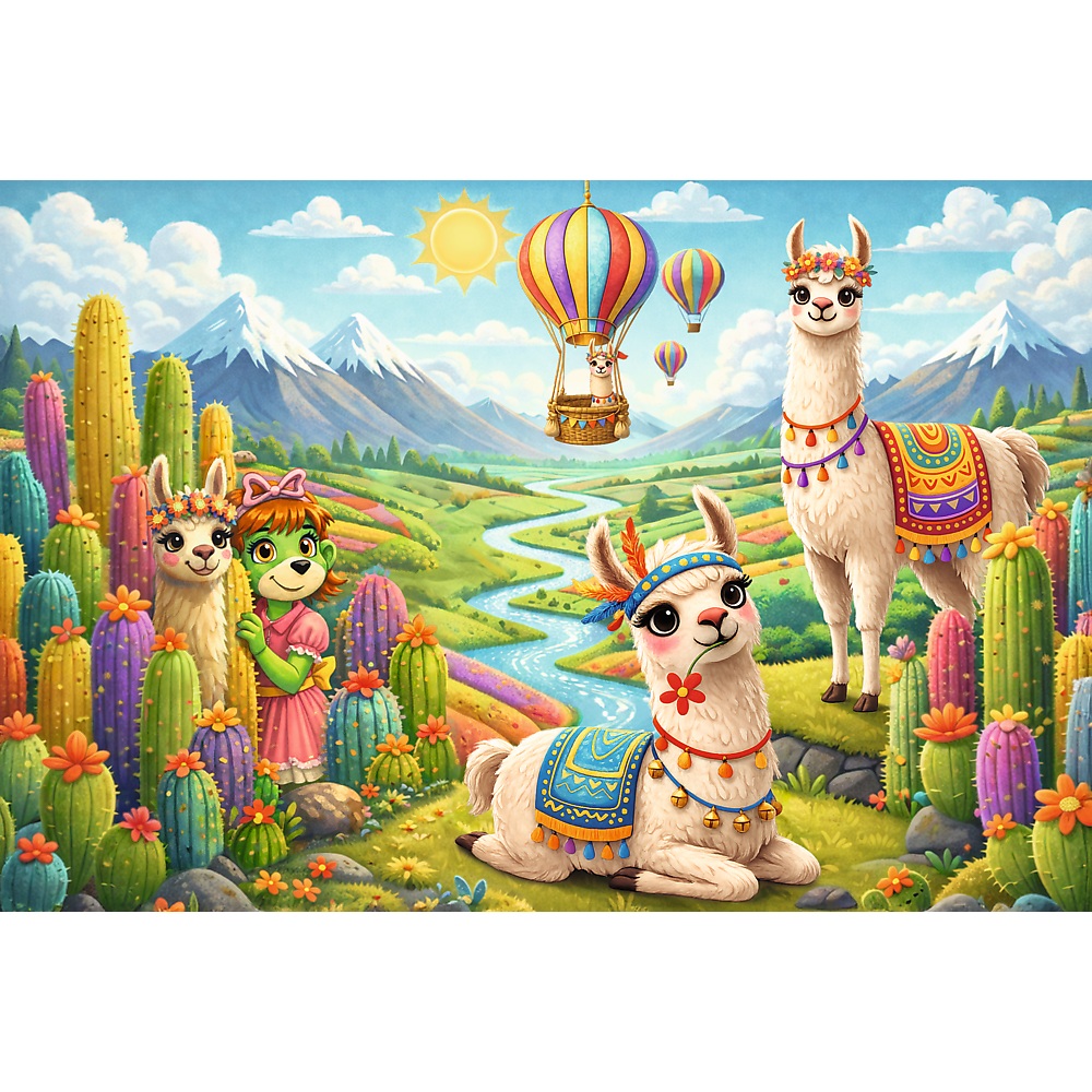 Trefl Puzzle 160 el Rodzina Treflików Lamy 15445, zabawki Nino Bochnia, pomysł na prezent dla 6 latki, puzzle lamy dla 6 latki