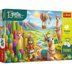 Trefl Puzzle 160 el Rodzina Treflików Lamy 15445, zabawki Nino Bochnia, pomysł na prezent dla 6 latki, puzzle lamy dla 6 latki