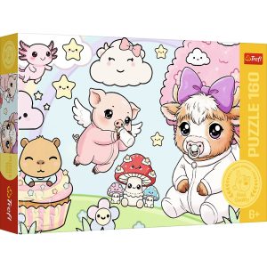 Trefl Puzzle 160 el Zwierzaki maluchy 15443, zabawki Nino Bochnia, pomysł na prezent dla 6 latki, puzzle z małymi zwierzątkami