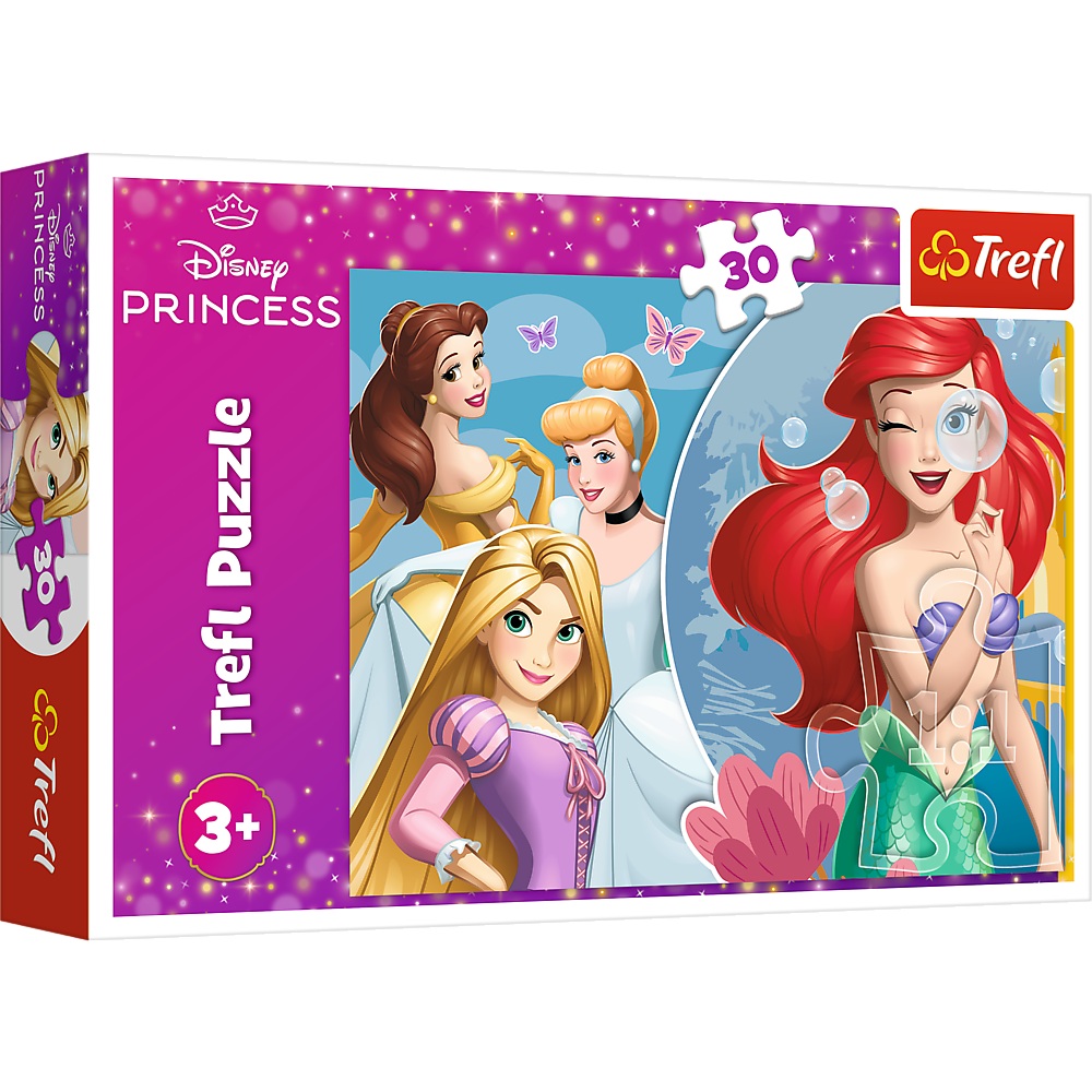 trefl puzzle 30 el Disney Princess Piękny dzień księżniczek 18308, zabawki Nino bochnia, pomysł na prezent dla 4 latki, puzzle z księżniczkami, puzzle dla 3 latki, disney princess