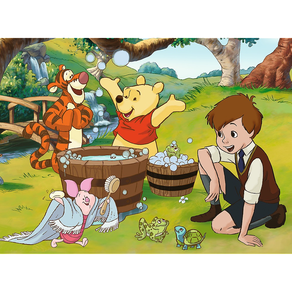 trefl puzzle 30 el Kubuś Puchatek i przyjaciele Dzień z Puchatkiem 18321, zabawki nino Bochnia, pomysł na prezent dla 4 latka, puzzle z Kubusiem Puchatkiem