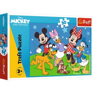 trefl puzzle 30 el Myszka Miki Mysie sprawy 18309, zabawki Nino bochnia, pomysł na prezent dla 4 latka, puzzle z Myszką miki