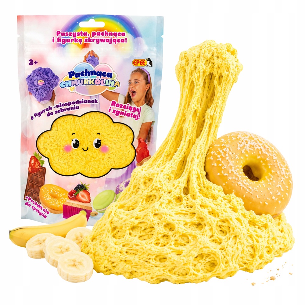 Epee Pachnąca chmurkolina Deserki bananowy donut, zabawki Nino Bochnia, masa plastyczna do rozciągania i zgniatania