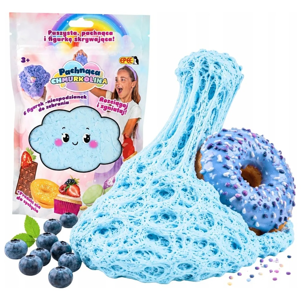 Epee Pachnąca chmurkolina Deserki borówkowy donut,zabawki Nino Bochnia, masa plastyczna do rozciągania i zgniatania