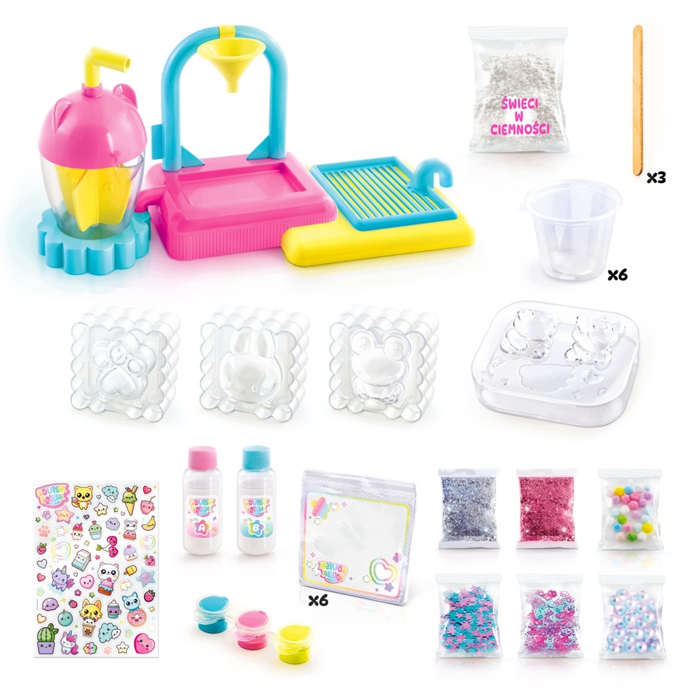 Epee Projekt Squishy Fabryka gniotków Diy, zabawki Nino Bochnia, pomysł na prezent dla 6 latki, zestaw kreatywny dla dziewczynki, zestaw do robienia gniotków slimów