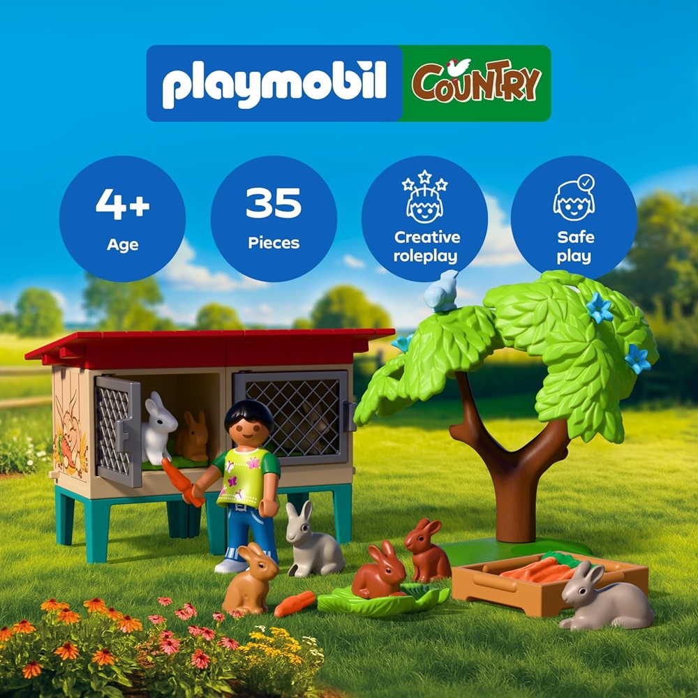 Playmobil Country 72170 Klatka dla królików, zabawki Nino Bochnia, pomysł na prezent dla 4 latka, playmobil króliki