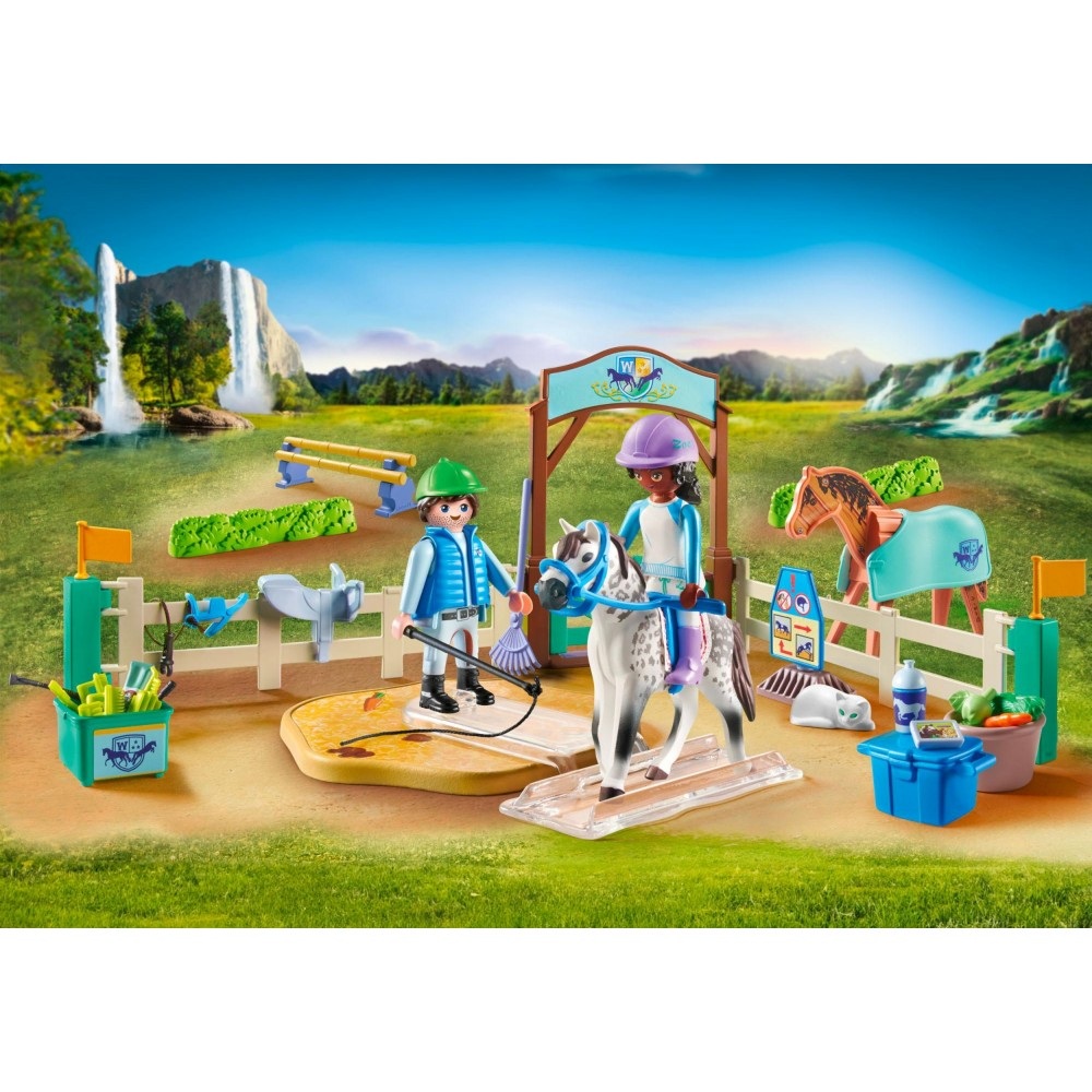 Playmobil Horses of waterfall 71637 Nowoczesna arena jeździecka, zabawki Nino Bochnia, pomysł na prezent dla 5 latki, arena jeździecka dla koni zabawkowe konie playmobil