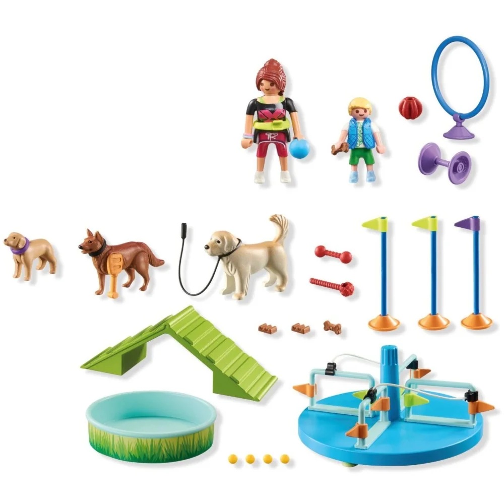 Playmobil My Life 71745 Plac zabaw dla psów, zabawki Nino Bochnia, pomysł na prezent dla 5 latka, zestaw z pieskami,