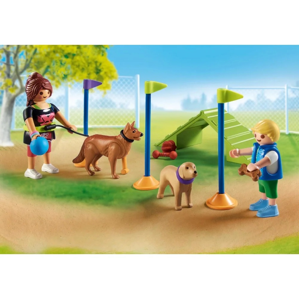 Playmobil My Life 71745 Plac zabaw dla psów, zabawki Nino Bochnia, pomysł na prezent dla 5 latka, zestaw z pieskami,