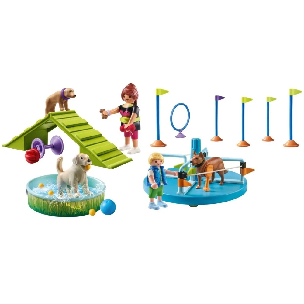 Playmobil My Life 71745 Plac zabaw dla psów, zabawki Nino Bochnia, pomysł na prezent dla 5 latka, zestaw z pieskami,