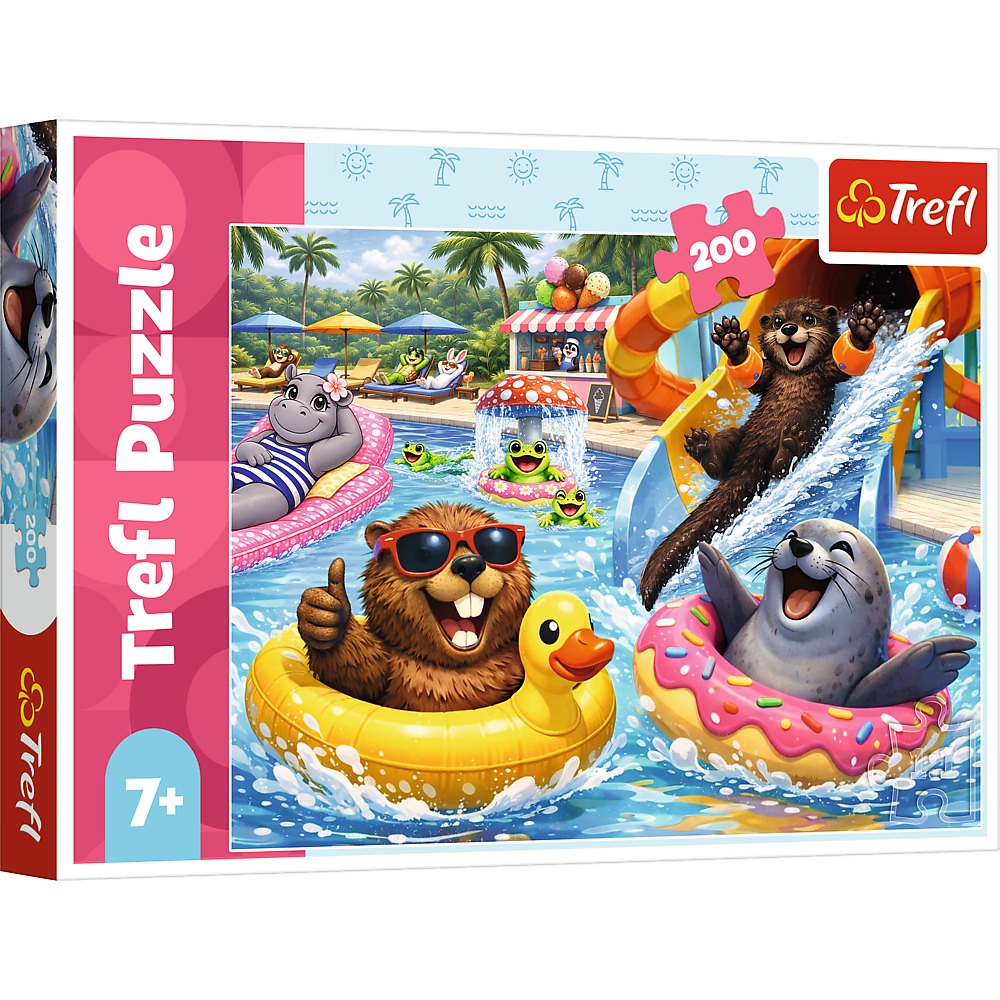 trefl puzzle 200 el Bobrze sprawy 13372, zabawki Nino Bochnia, pomysł na prezent dla 7 latki, puzzle z bobrami