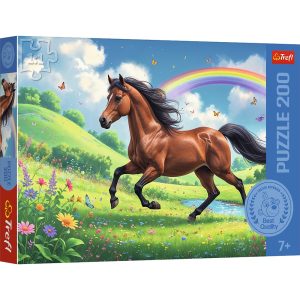 trefl puzzle 200 el Dostojny koń 13355, zabawki Nino Bochnia, pomysł na prezent dla 7 latki, puzzle z koniami