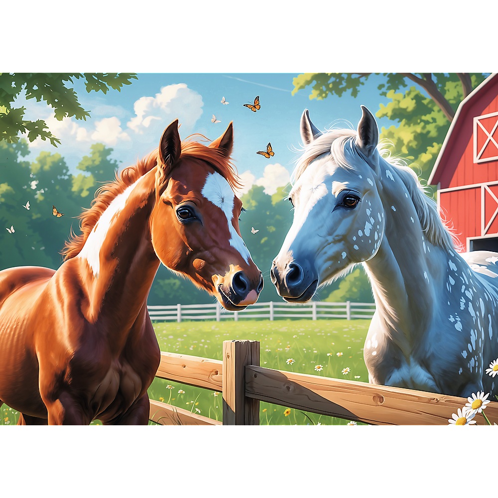 trefl puzzle 200 el Konie na polanie 13328, zabawki nino Bochnia, pomysł na prezent dla 8 latka, puzzle z koniami
