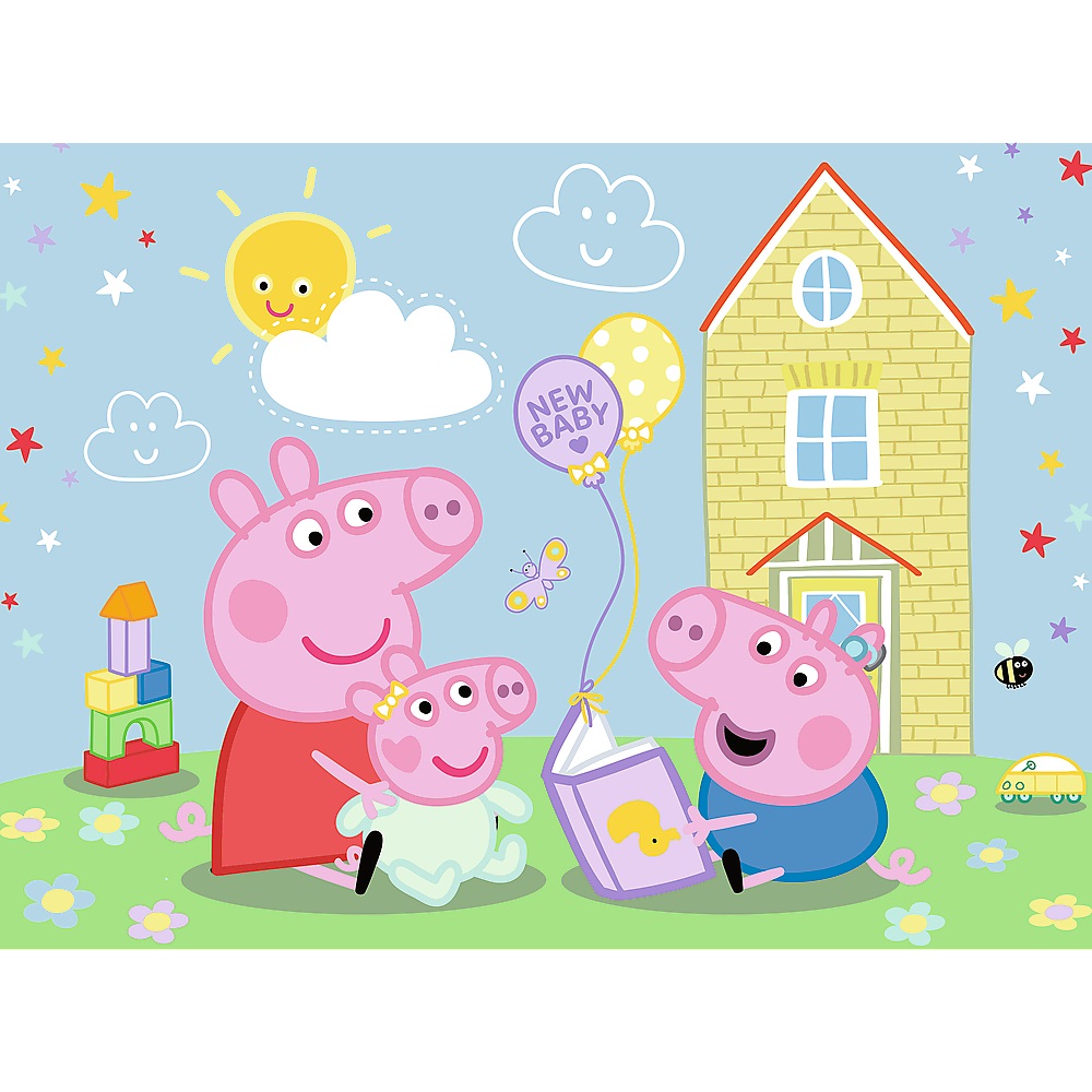 trefl puzzle 30 el Świnka Peppa ma plan plakat kolekcjonerski 18345, zabawki Nino Bochnia, pomysł na prezent dla 4 latki, puzzle z świnką peppą