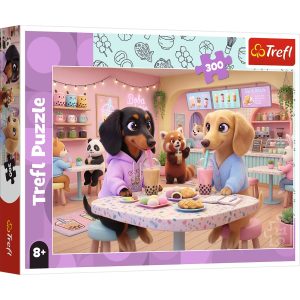 trefl puzzle 300 el Jamniki w kawiarni 23050, zabawki Nino Bochnia, pomysł na prezent dla 8 latki, puzzle dla dziewczynki na 7 lat