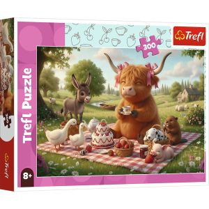 trefl puzzle 300 el Słodki piknik 23051, zabawki Nino Bochnia, pomysł na prezent dla 8 latki, puzzle dla dziewczynki na 8 lat