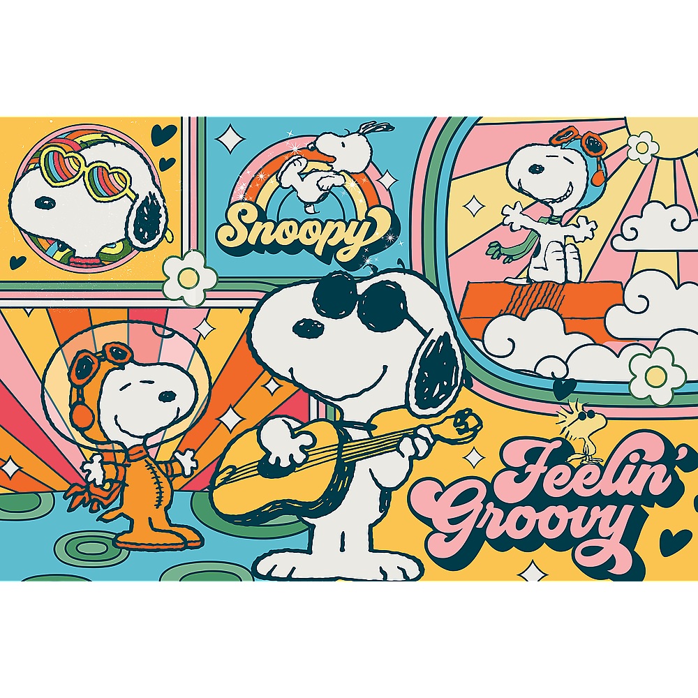 trefl puzzle 300 el Snoopy Zabawny świat Fistaszków 23044, zabawki Nino Bochnia, pomysł na prezent dla 8 latki, puzzle ze Snoopym