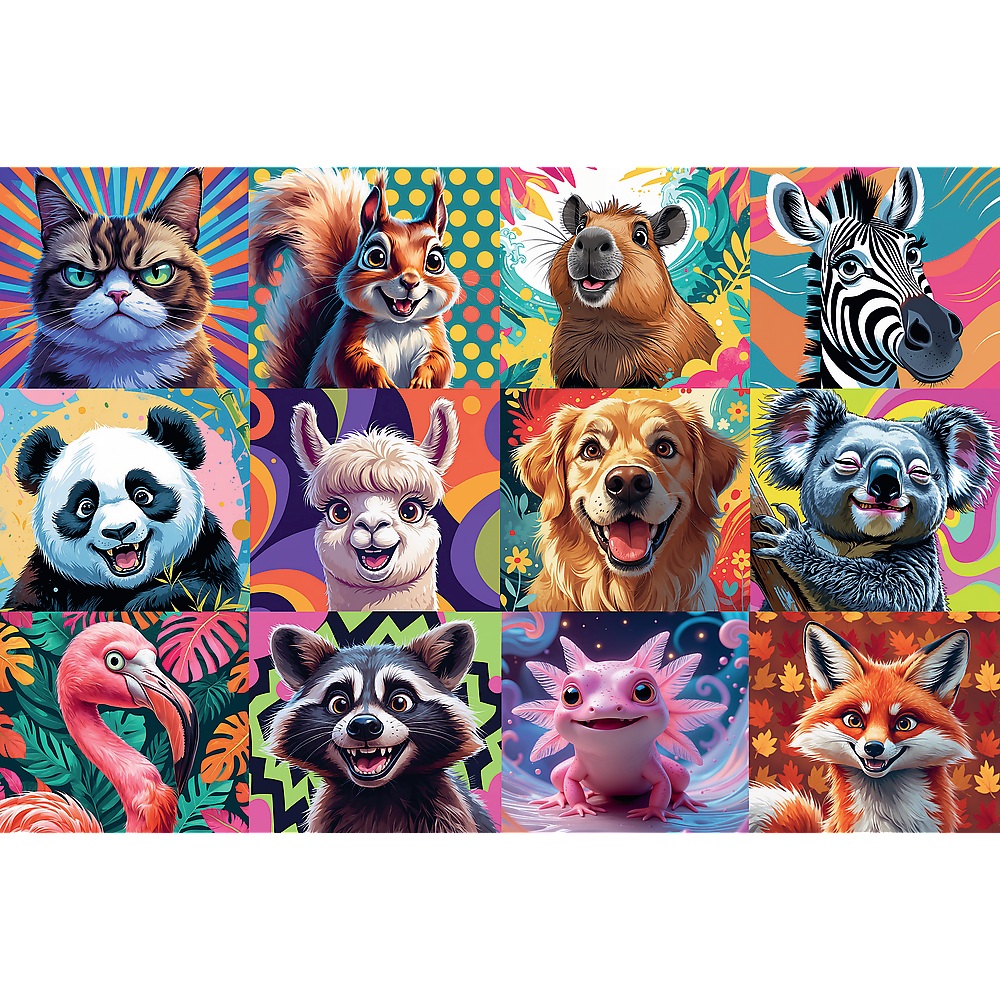 trefl puzzle 300 el Zabawne portrety zwierząt 23030, zabawki nino Bochnia, pomysł na prezent dla 8 latki, puzzle ze zwierzętami