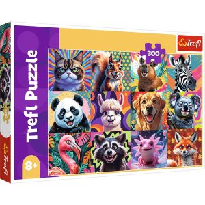trefl puzzle 300 el Zabawne portrety zwierząt 23030, zabawki nino Bochnia, pomysł na prezent dla 8 latki, puzzle ze zwierzętami