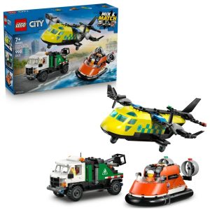 Klocki Lego City 60505 Zestaw z samolotem ciężarówką serwisową i poduszkowcem, zabawki Nino Bochnia, pomysł na prezent dla 6 latka, lego city samolot ciężarówka