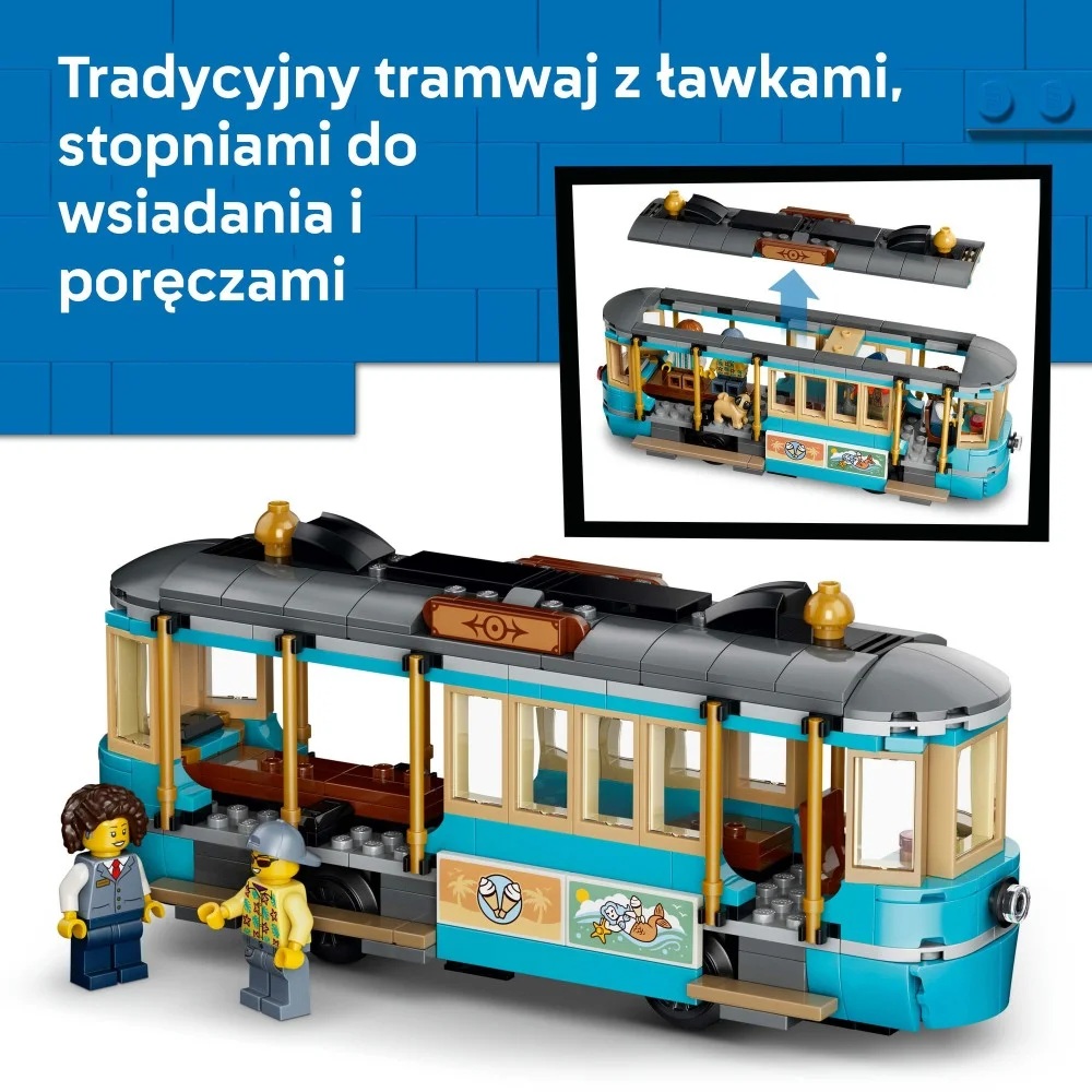 Klocki Lego City 60506 Tramwaj przy plaży, zabawki Nino Bochnia, pomysł na prezent dla 7 latka, lego pociąg, lego tramwaj, lego 60506