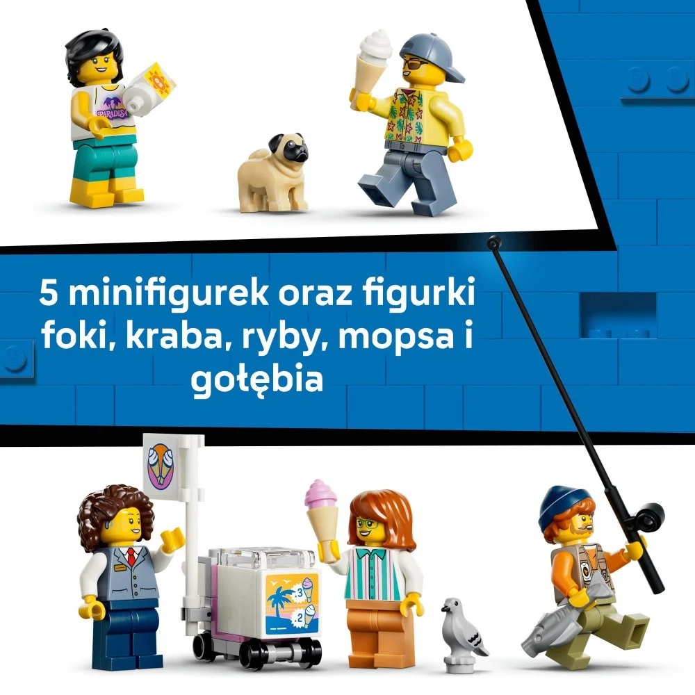Klocki Lego City 60506 Tramwaj przy plaży, zabawki Nino Bochnia, pomysł na prezent dla 7 latka, lego pociąg, lego tramwaj, lego 60506