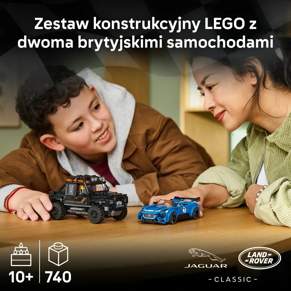 Klocki Lego Speed Champions 77264 Jaguar Project 7 i Land Rover Defender, zabawki Nino Bochnia, pomysł na prezent dla 8 latka, lego speed samochody wyścigowe, lego Jaguar Project i Land Rover