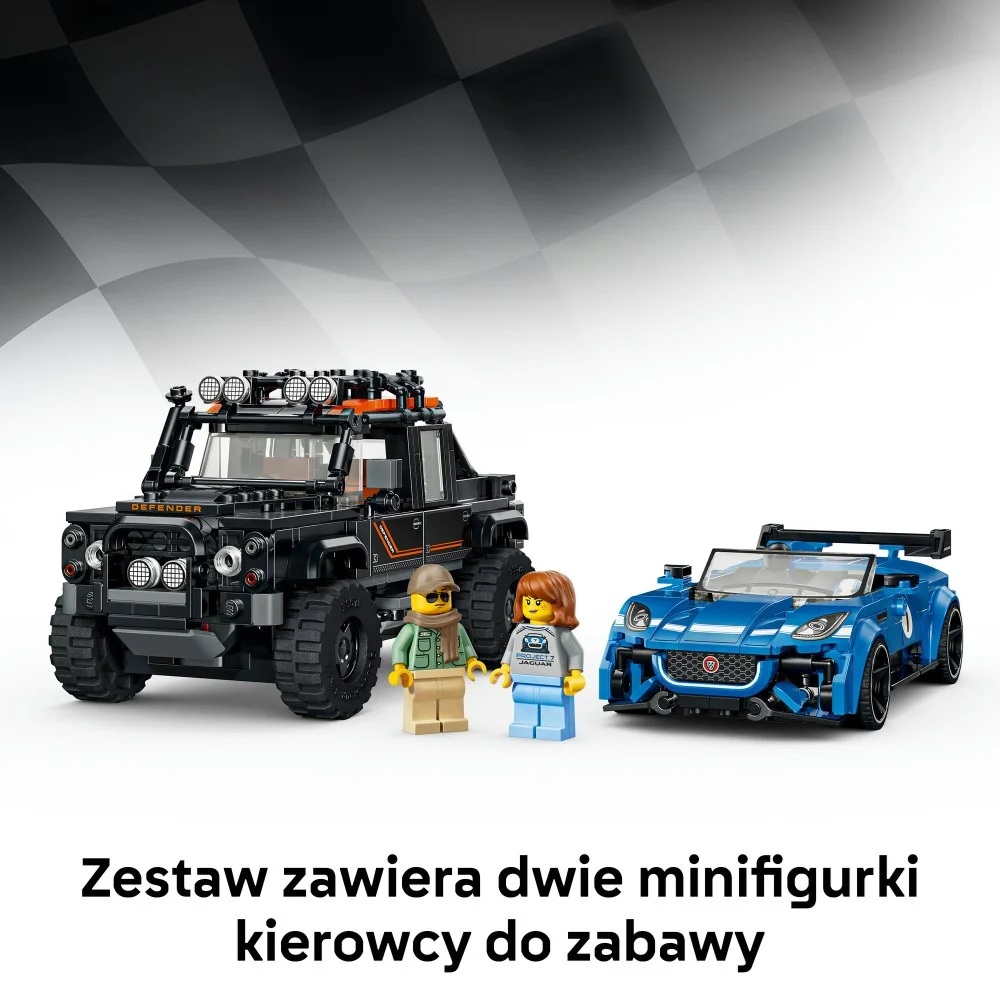Klocki Lego Speed Champions 77264 Jaguar Project 7 i Land Rover Defender, zabawki Nino Bochnia, pomysł na prezent dla 8 latka, lego speed samochody wyścigowe, lego Jaguar Project i Land Rover