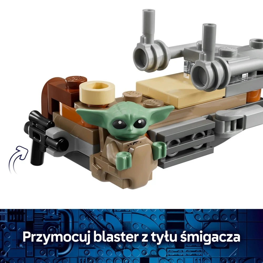 Klocki Lego Star Wars 75436 Śmigacz Mandalorianina i Grogu, zabawki Nino Bochnia, pomysł na prezent dla 8 latka, lego star wars, lego śmigacz